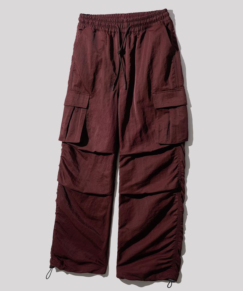 JEMUT Trap Parachute Cargo Pants 5-Piece Set Wine Solp2526