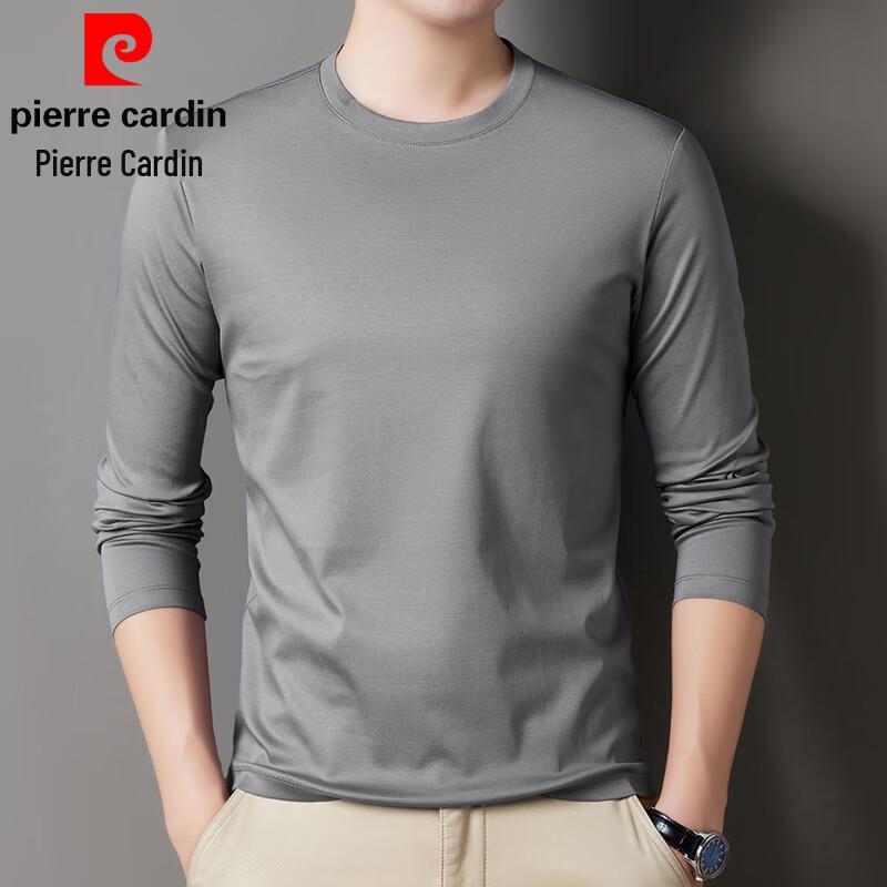 Pierre Cardin Мужская футболка с круглым вырезом и длинным рукавом, 100% хлопок