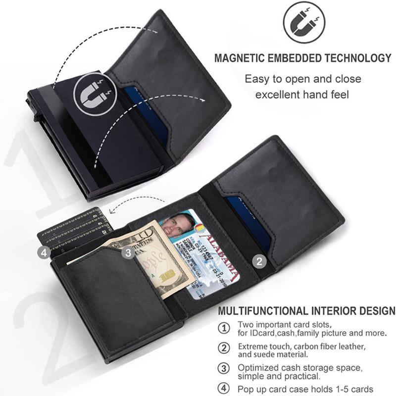 Держатель RFID-карт Кошельки с Airtag Мужская сумка для денег Тонкие женские кошельки Кожаный кошелек Для Apple Air Tag Кошельки Умный черный кошелек
