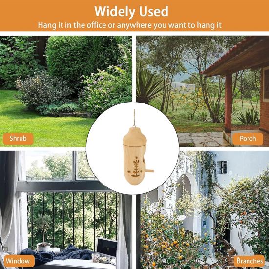 Домик для колибри, натуральный деревянный домик для гнездования колибри, изготовленный вручную, подвесной домик для птиц