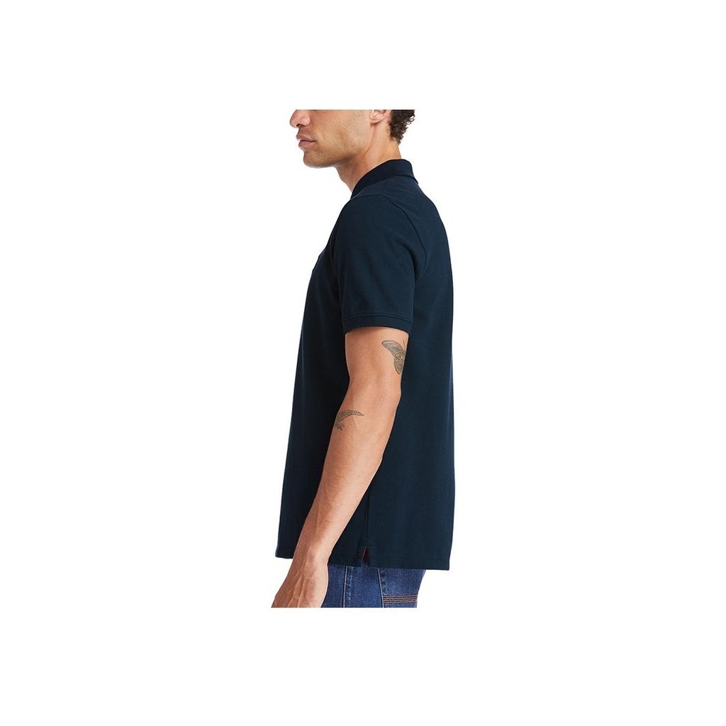 Timberland Casual Sport Single Bead Short Sleeve Polo Shirt Men Polo Shirts Deep-Sapphire-Blue A24H2-433