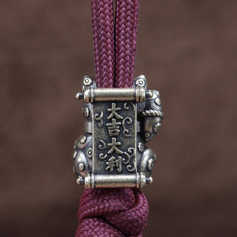 Mascot Lucky Cat Brass Knife Beads EDC DIY Paracord Woven Bracelets Lanyard Pendants Accessories Outdoor Tool Hangings Jewelry