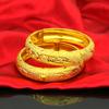 Gold Color New Bride Wedding Dragon Phoenix Bracelet Pattern Bracelet Women's Wedding Jewelry