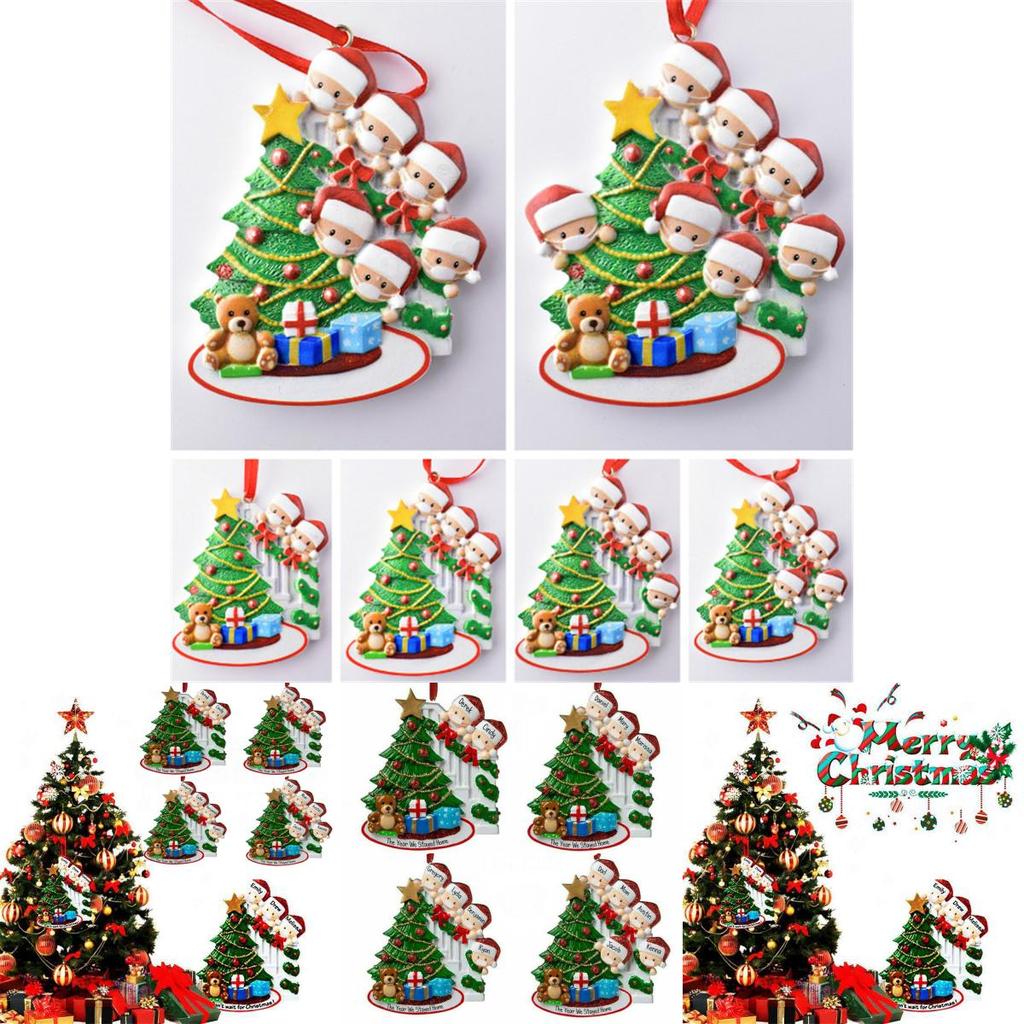 Beautiful Resin Christmas Tree Hanging Ornaments For Family Of 2-7 People
