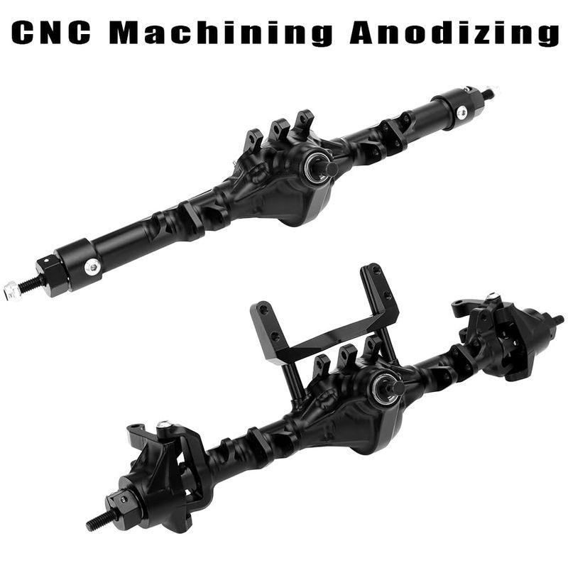 GLOBACT Aluminum Front & Rear Axles Set for 1/10 Axial SCX10 I II RC Crawler Car Upgrade Accessories