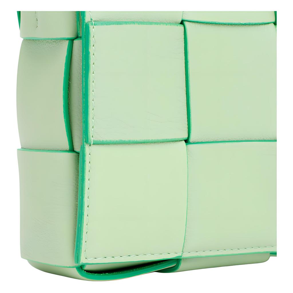 Bottega Veneta Cassette 15 Grid Intreccio Woven Adjustable Shoulder Strap Buffalo Leather Tofu Bag Clutch Crossbody Shoulder Bag 578004V1Q713880
