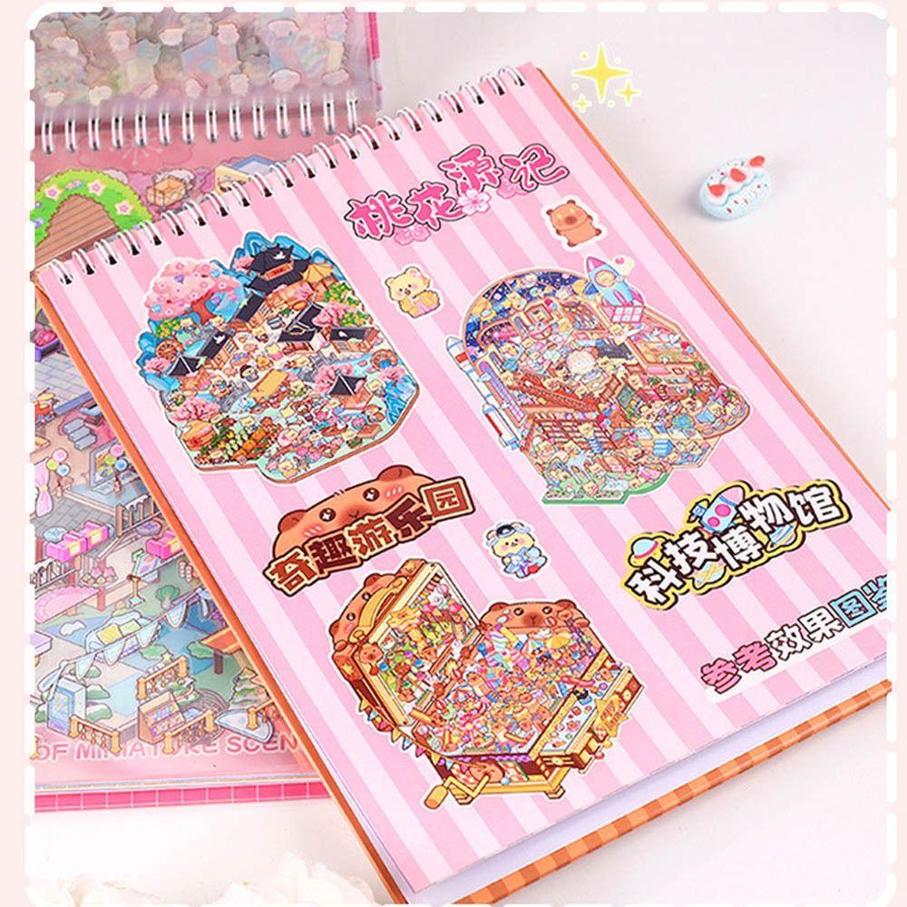 Cartoon Miniature Scene Collection PET Tent Sticker Decoration New Landscape Sticker Book Kids