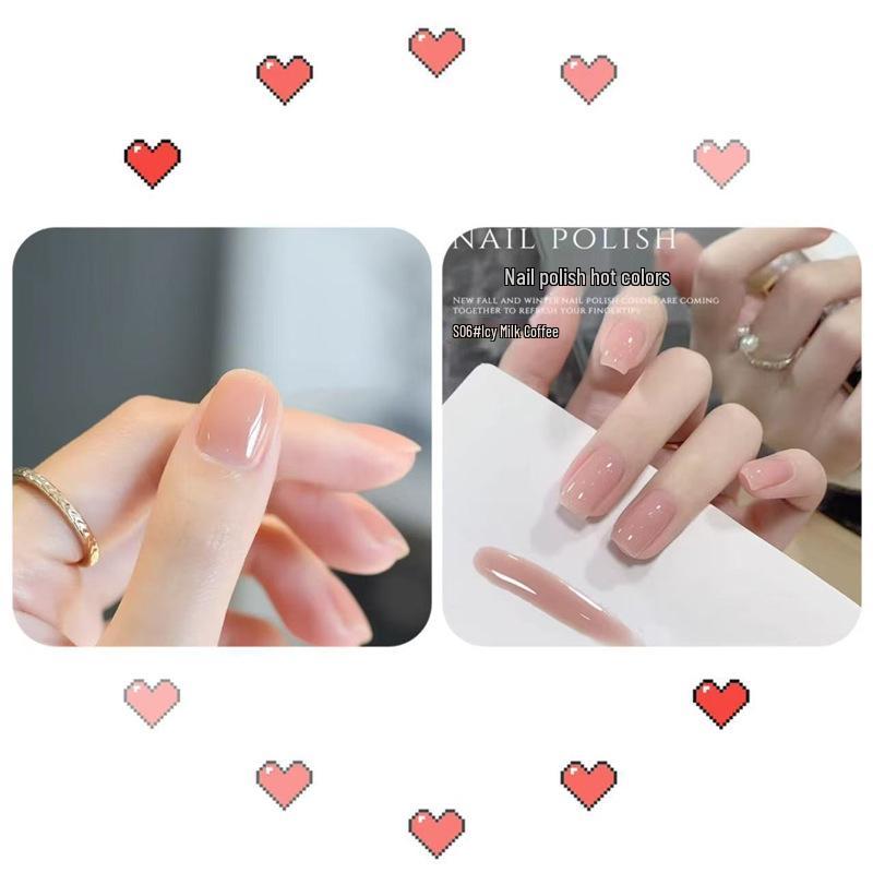 Снимаемый без запаха лак для ногтей на водной основе - Быстросохнущий, Не требует сушки в лампе, Ледяной прозрачный сплошной нюдовый цвет для студентов