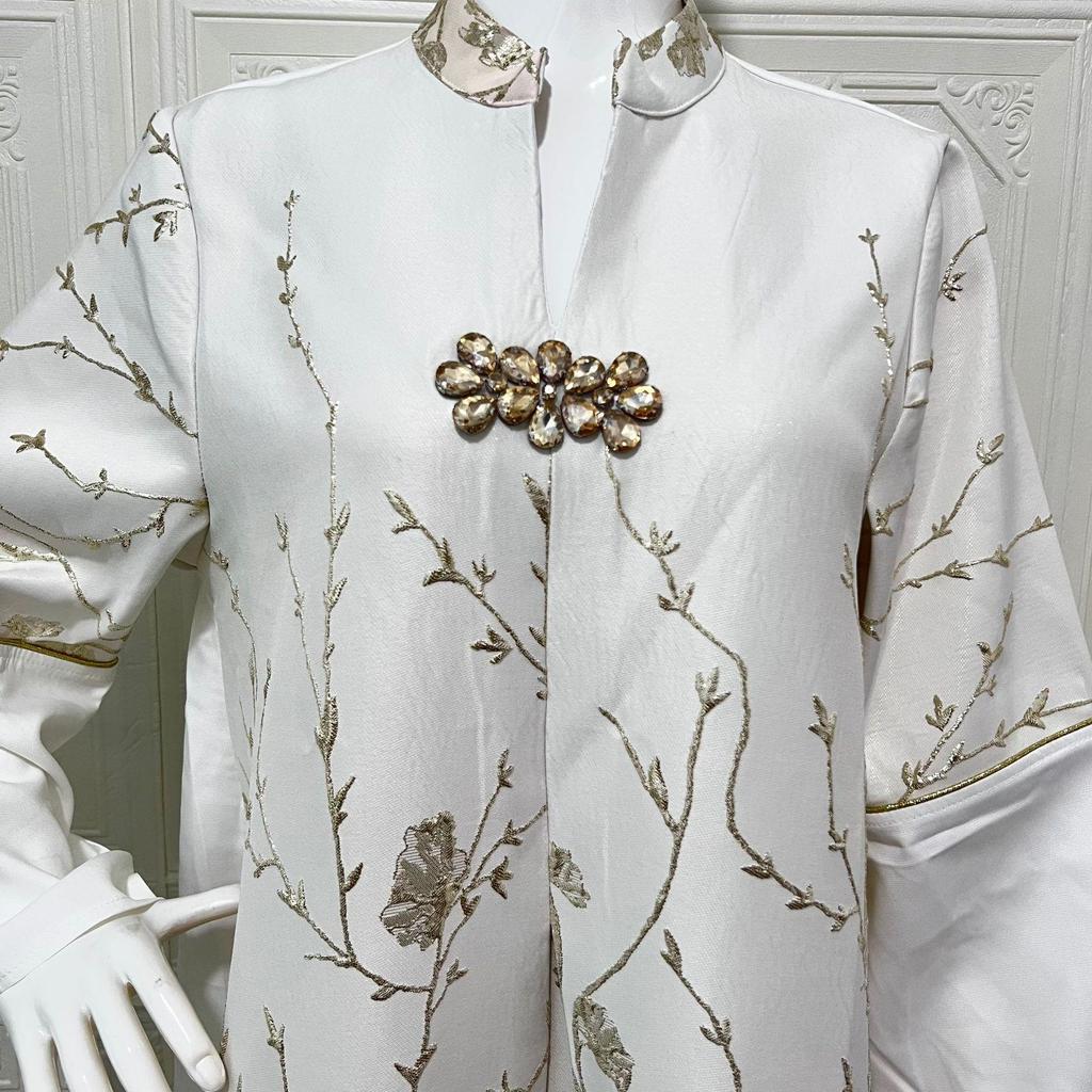 Дубайская арабская мода: Высококачественный вышитый градиентный жаккардовый длинный халат