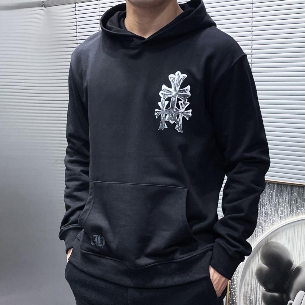 8602 CHROME HEARTS 2025 New Spring and Autumn Plus-size Thin Style Classic Style Logo Hooded Sweatshirt for Couples