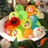 10pcs/set Christmas Luminous Bouncy Ball Solid Jumping Ball Christmas Decorations  Kids Toys