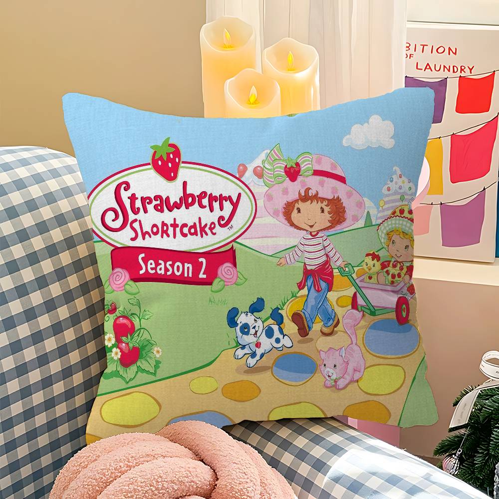 S-Strawberry Cartoon S-Shortcake Girl Pillow Gift Home Office Decoration Pillow Bedroom Sofa Car Cushion Coverpillow Case