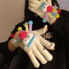 1Pair Soft Women's Gloves Cute Funny Cycling Cold Protection Gloves Warm Knitted Gloves