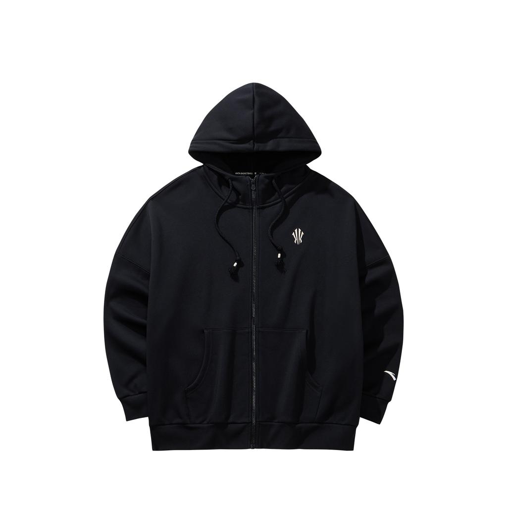 Anta Kyrie Series Hooded Sweatshirt Knitted Sports Top Unisex Tops Basic-Black 172541708N-3