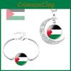 Ожерелье с подвеской в виде луны с дизайном палестинского флага ручной работы, прямая продажа с фабрики
