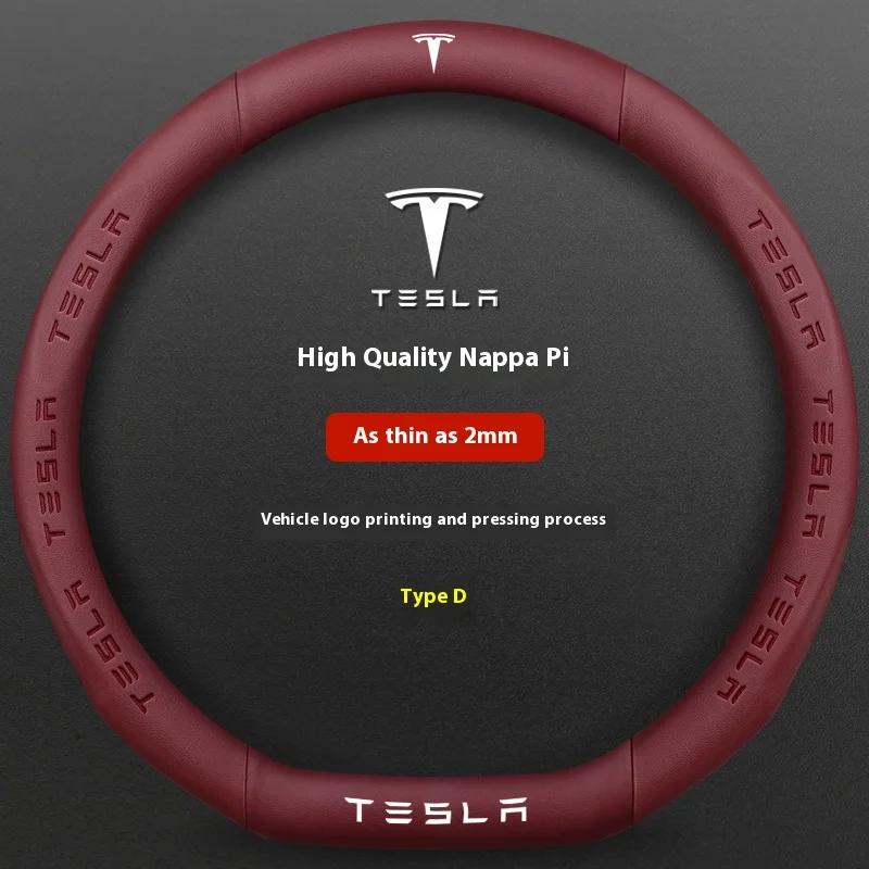 CPSSA1 Car Steering Wheel Cover for Tesla Model 3 Model S Y X Roadster 2019-2025 Auto Interior Steering Wheel Accessories Anti-Slip