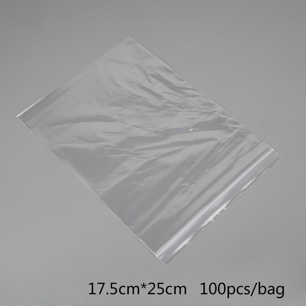 100Pcs Jewelry Ziplock Zip Zipped Lock Reclosable Plastic Poly Clear Bags