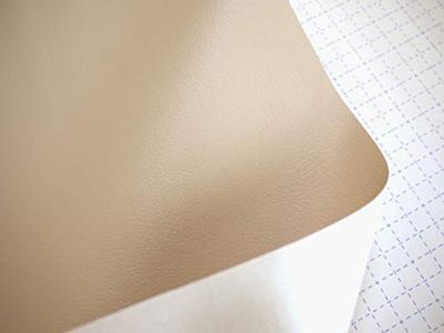 Adhesive Leather Synthetic Leather Fabric 135cm X 44cm (sticker Type) (beige)