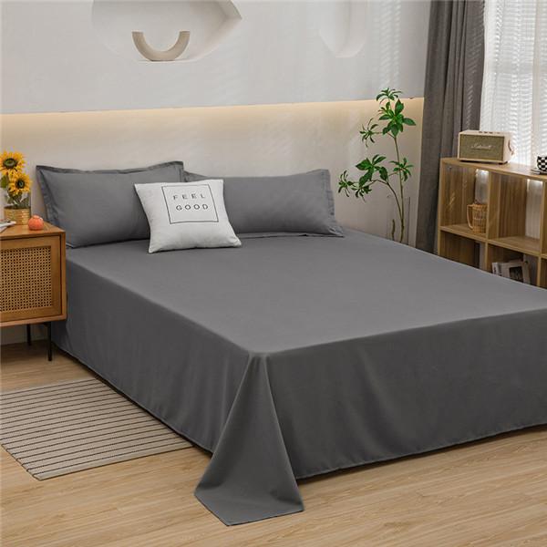 Soft Cotton Sheet Anti Dust Mite Mattress Cover Anti-Bacteria Flat Sheets Pure Color Bed Sheets Simple and Thickened Skin Friendly Double Bed