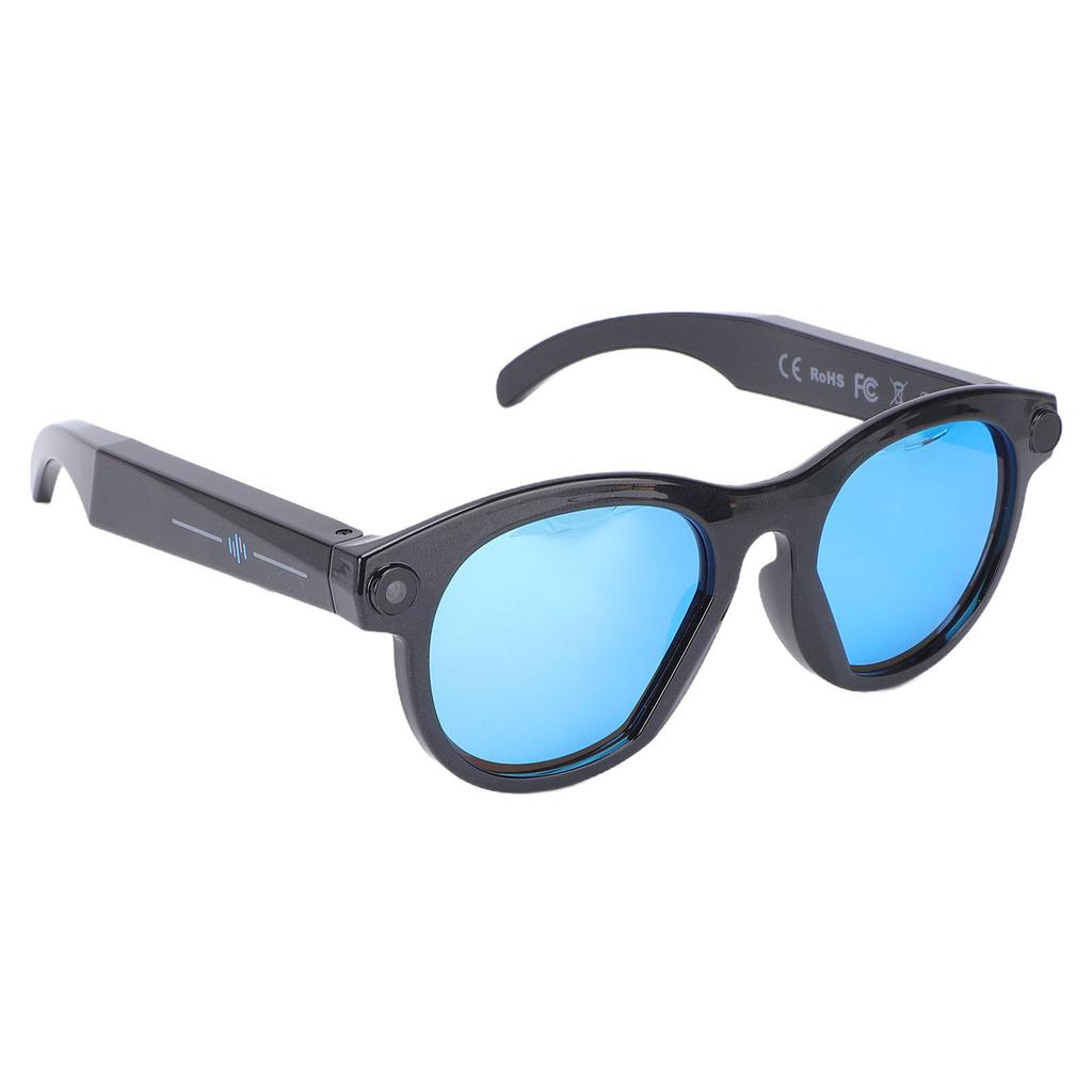 AI Smart Glasses with Camera 2MP HD 1080P Video Real Time Translation Voice Control 5.4 WiFi6 for Cycling Travel Meetings Vlog Recording