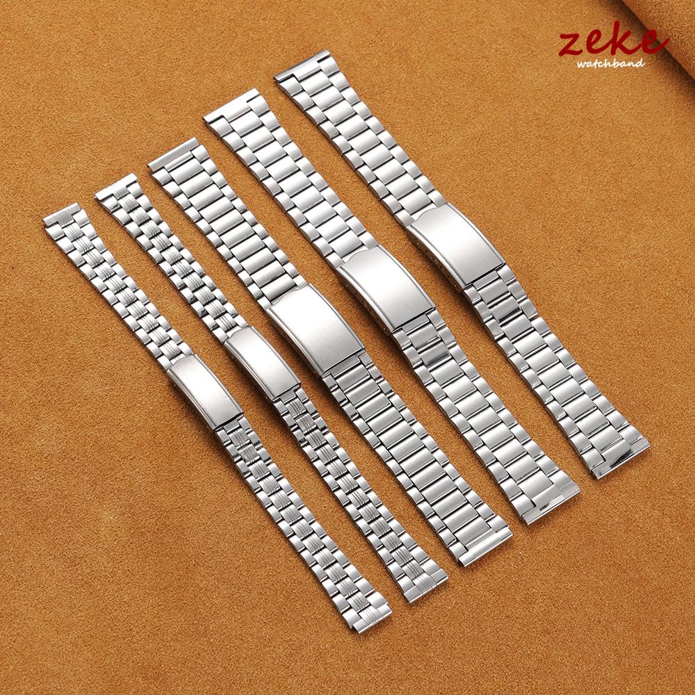 Silver Gold Stainless Steel Watch Band 12mm 14mm 18mm 20mm Metal Bracelet Folding Buckle Universal Watch Strap for Men and Women