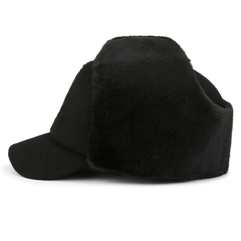 Cotton Plush Winter Men Hat Windproof Earflaps Caps Ski Accessories Fur Earflap Hat Elderly