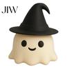 Holiday Surprises for Friends Halloween Ghost Ornament, with Wizard Hat, 3D Printed Cute Figurines, Ornaments Home Decor Compact Matte Desktop