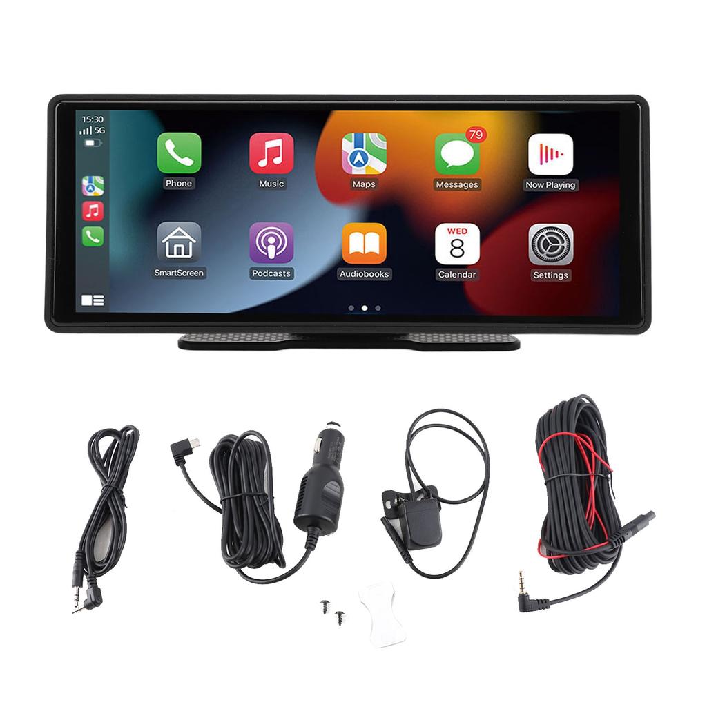 Портативная автомобильная стереосистема с голосовым управлением, GPS-навигацией, AUX FM, 10,26-дюймовым сенсорным экраном, автомобильное радио для Carplay для Android Auto