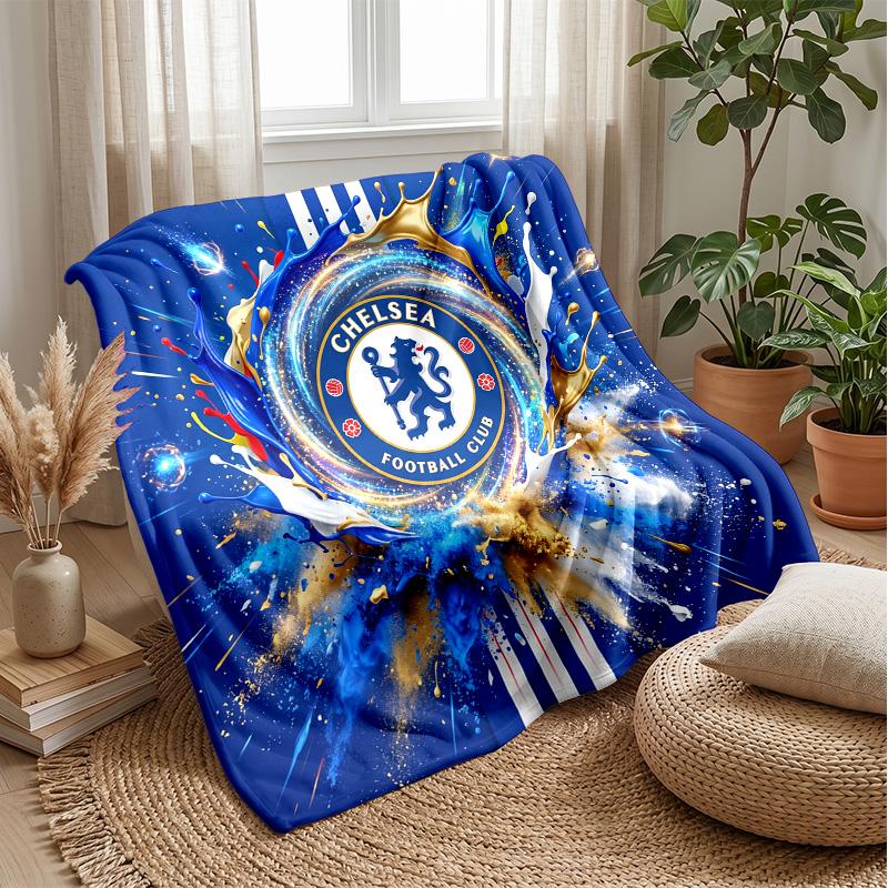 Chelsea FC Theme blanket Soft Flannel Blanket Plush Throw Blanket Cozy Sofa Bed Blanket for Home Decor