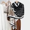 New letter oversized spring and autumn cotton and linen feel scarf literary women's winter shawl silk scarf women