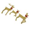 Праздничное украшение в виде оленя, золотистый светодиод, простая сборка, 3 предмета, семейный декор в виде оленя для рождественского фестиваля, двор 