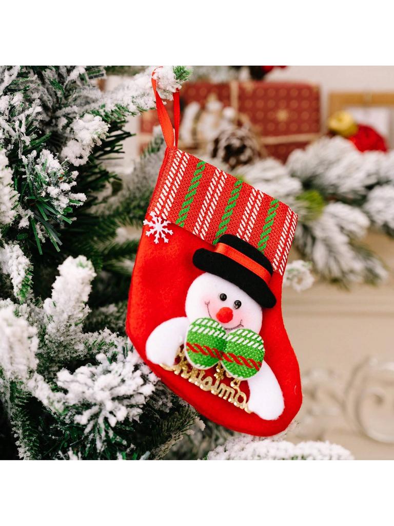 Christmas Tree Hanging Mini Stockings Decoration Small Candy Gift Bag Santa Claus Snowman Reindeer Bear Decorative Socks