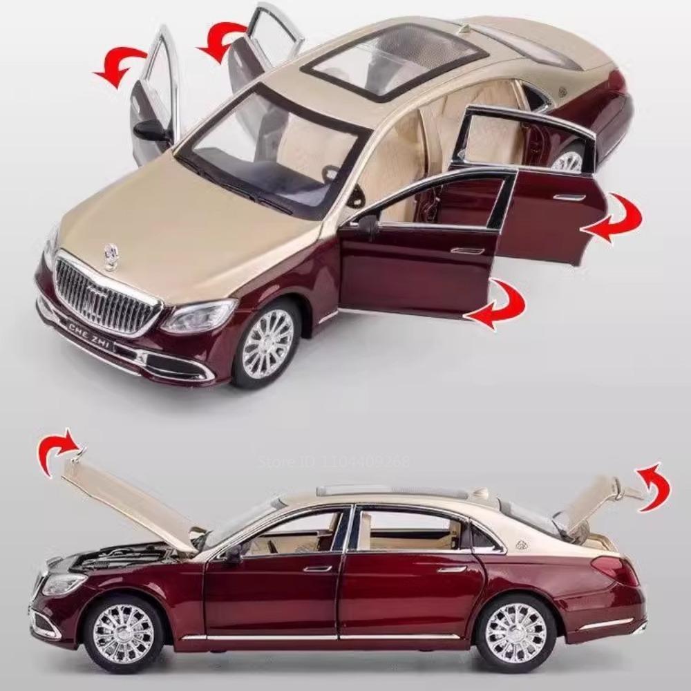1:Масштаб 24 Модель спортивного автомобиля S600 Игрушка Литой металлический миниатюрный транспорт Средства Двери открываются Звук Свет Модели Хобби Украшения Подарки