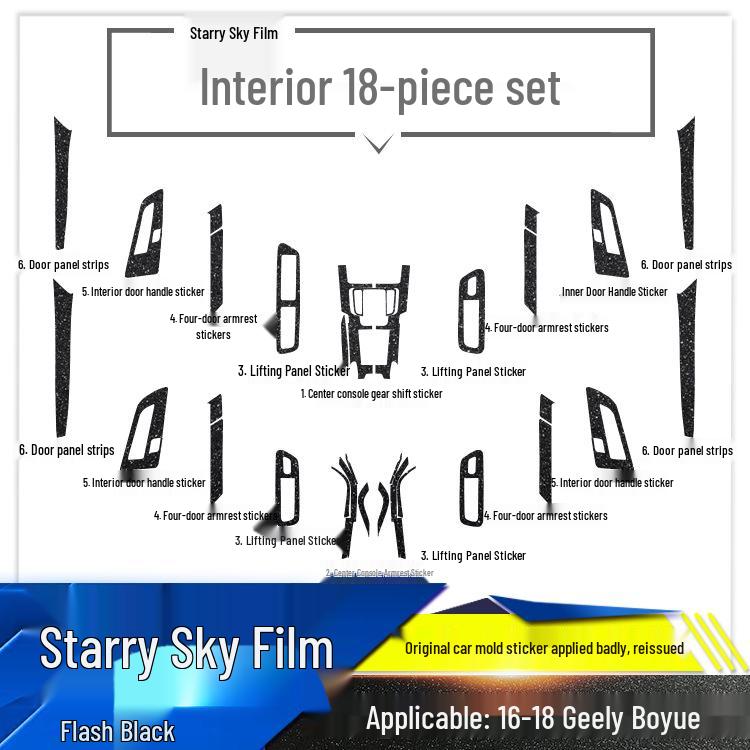 Frosted Starry Sky Film for Geely Boyue PRO Interior: Ages 16-20 Car Decoration Sticker