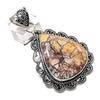 Natural Mookaite Gemstone Handmade 925 Sterling Silver Gift Pendant 2.56" V2f37