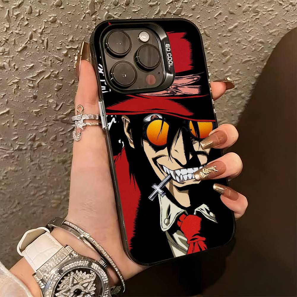 Чехол для телефона A-Alucard H-Hellsing Anime для iPhone 17,16,15,14,13,12,11 Plus,Pro Max,XS, Цветной Серебряный Покрытый Внутренний Чехол
