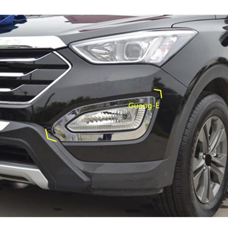Для Hyundai IX45 SantaFe 2013 2014 2015 2016 2017 2018 Автомобильный стайлинг Накладка Бровь ABS Хром Передний Противотуманный Фонарь Лампа Отделка Рамка Деталь