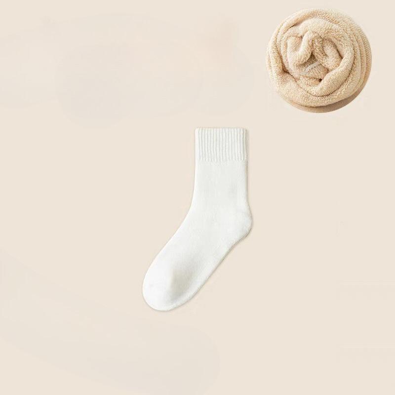 Женские зимние утолщенные теплые шерстяные носки-трубы с махровым дном