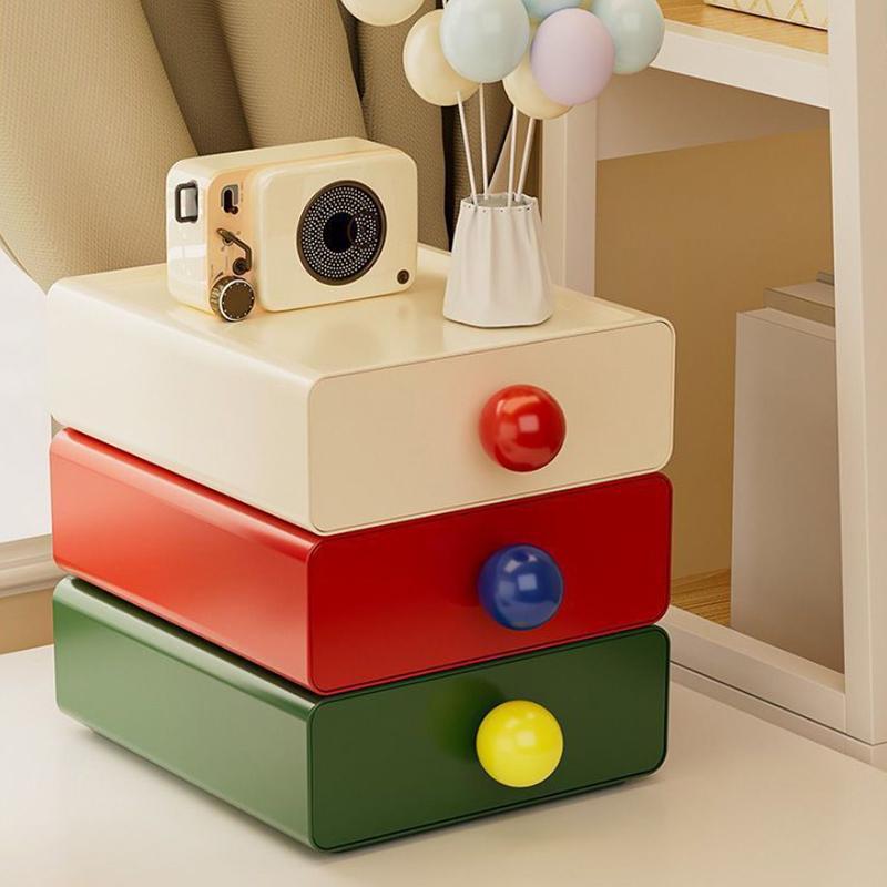 Desktop Storage Drawer Stackable Pull Out Storage Boxes Color Contrast Drawer Organizer Office Sundries Stationery Storage Case