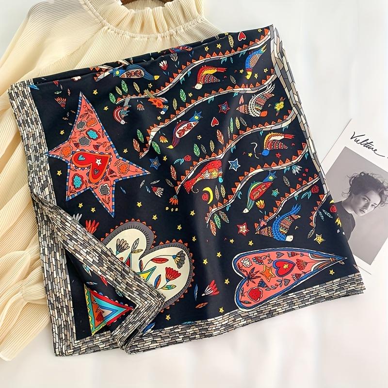 90x90cm Square Scarf for Women Head Shawls and Wraps Luxury Print Neck Scarves Hijab Bandana