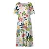 Women's Casual Dresses Printed Dresses Summer Dresses Printed Pleated Round Neck Midi Dresses Basic Classic Outdoor Daily Short Sleeve Loose Dresses