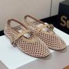 Модная летняя женская обувь с круглым носком, на плоском каблуке, сетчатые сандалии для женщин, дышащие туфли Мэри Джейн zapatos de mujer WSH5326