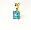 Подвеска из натурального аквамарина, позолоченная подвеска с аквамарином, свадебный подарок