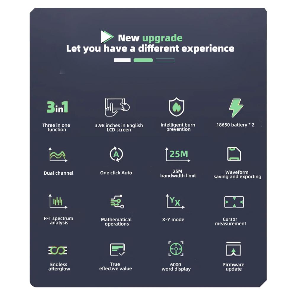 BSIDE 3in1 портативный графический мультиметр осциллограф источник сигнала 3,98-дюймовый TFT IPS дисплей напряжение
