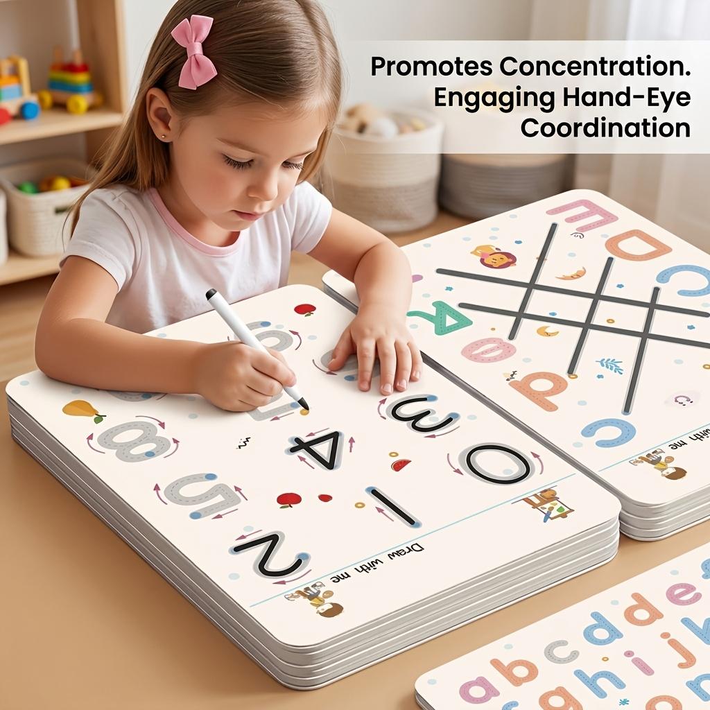 Reusable 64-Page Magic Practice Paper Copybook Set with 4 Pens for Writing Control and Drawing Practice, Early Education