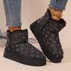 2024 Новые зимние женские короткие ботинки на толстой подошве с круглым носком, модные и удобные, плюс бархатные теплые рукава, зимние ботинки
