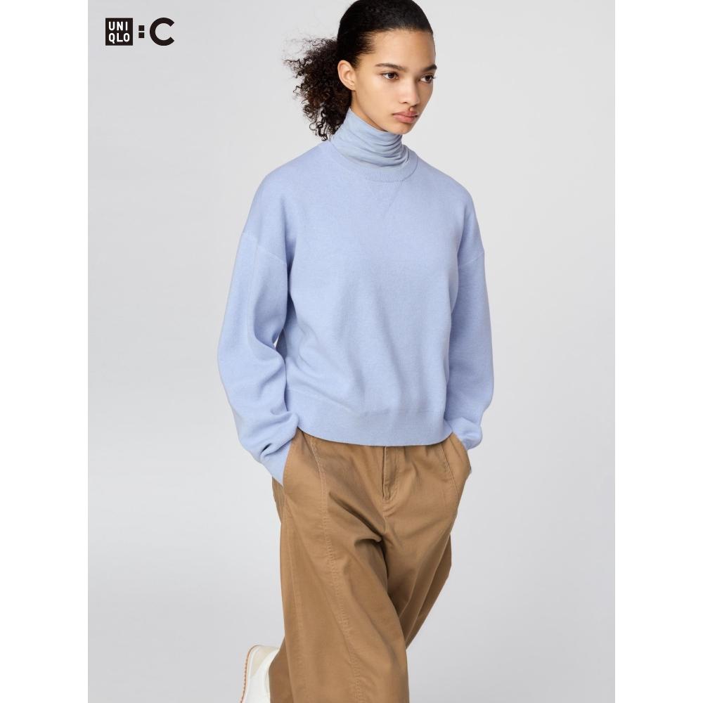 Uniqlo Японский гладкий хлопковый свитер с круглым вырезом