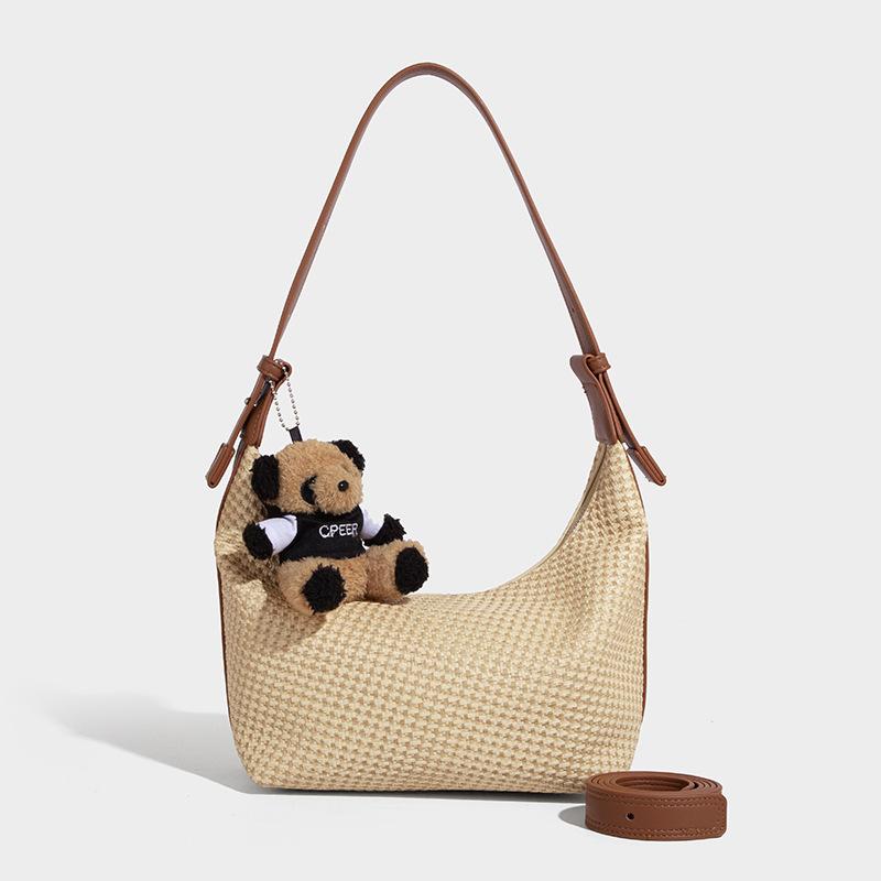 Summer Woven Dumpling Bag for Women 2025 New Niche Design Beach Shoulder Crossbody Straw Tote Bag