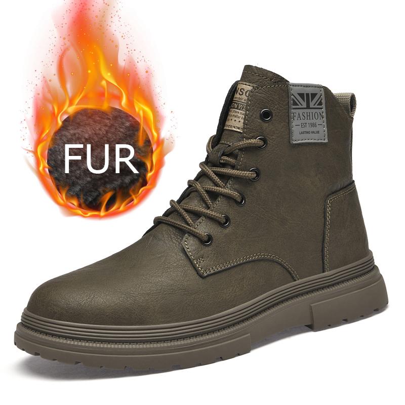 Зимние теплые удобные ботинки для пустыни высокие ботинки для отдыха мужские мотоциклетные ботинки на шнуровке ботильоны из натуральной кожи для активного отдыха