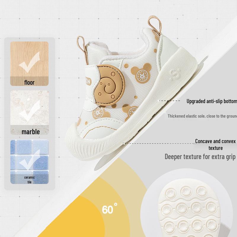 Non-Slip White Baby Walking Shoes: Spring/Autumn Style for Girls, Ages 1-3
